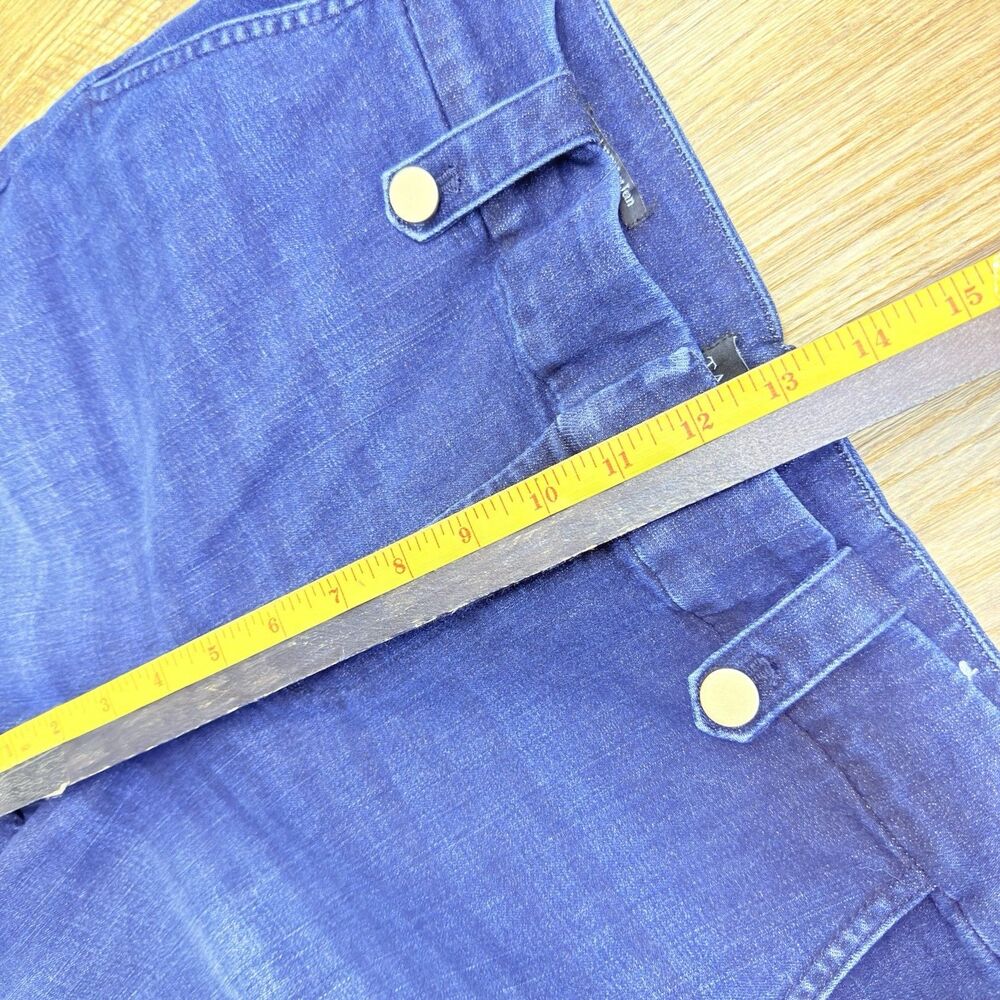 Talbots Jeans Womens 12 Wide Leg Button Denim Trouser High Rise - Picture 8 of 15